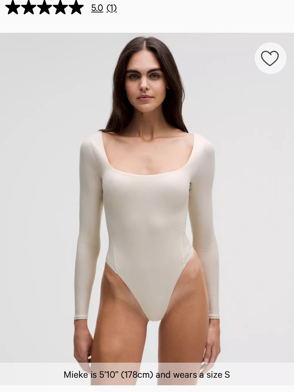 lululemon athletica Long-Sleeve Scoop Neck Bodysuit in Cream